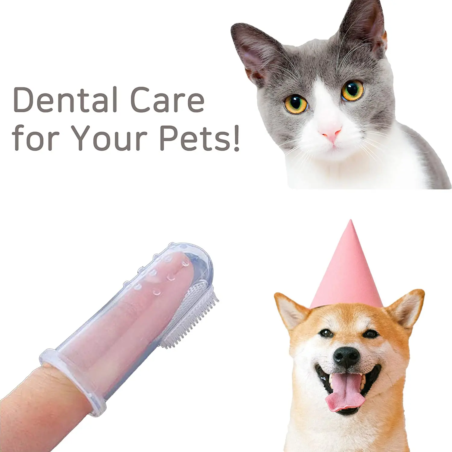 

Extra Soft Pet Finger Toothbrush for Dogs & Cats Professional Dog Toothbrush & Cat Toothbrush Dental Hygiene for Pets
