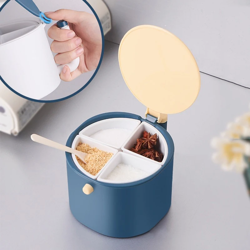 

Kitchen Seasoning Box Combination Set Plastic Seasoning Bottle Salt Shaker Integrated Multifunctional Creative Storage Box