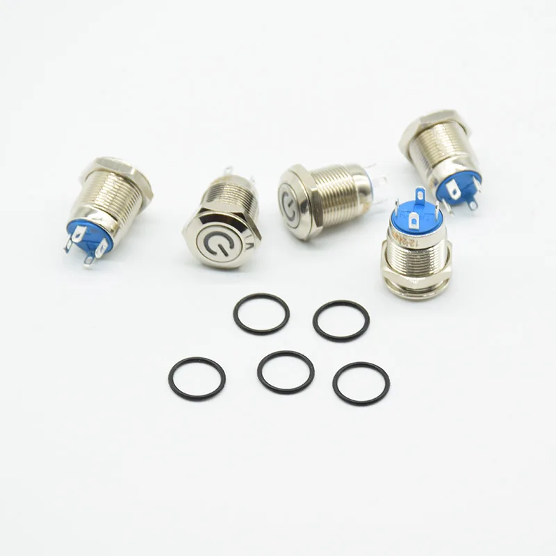 12 мм металлический кнопочный переключатель кольцо с плоской головкой/логотип 3 6