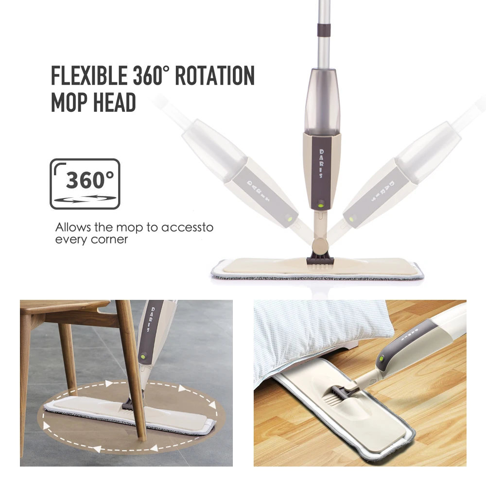 Spray Mop Detachable Magic Wooden Floor Flat Mops Home Cleaning Tool Household with Reusable Microfiber Pads Lazy | Дом и сад