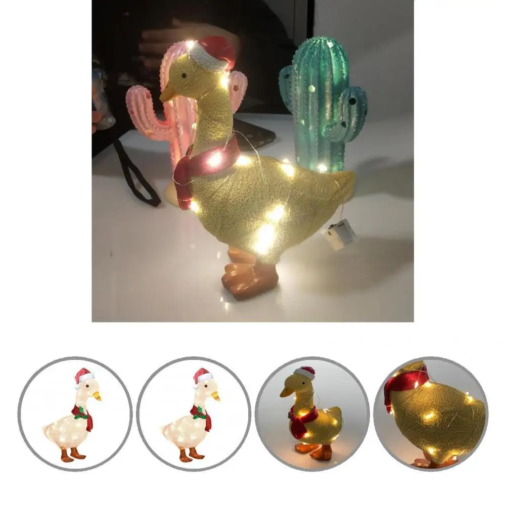 

Утка садовый домик Очаровательная утка миниатюрная легкая Изысканная Полезная Рождественская декорация для веранды