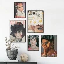 Vintage Vogue Cover Print Fashion Beauty Magazine Photography Poster Wall Art Canvas Painting Picture for Living Room Home Decor