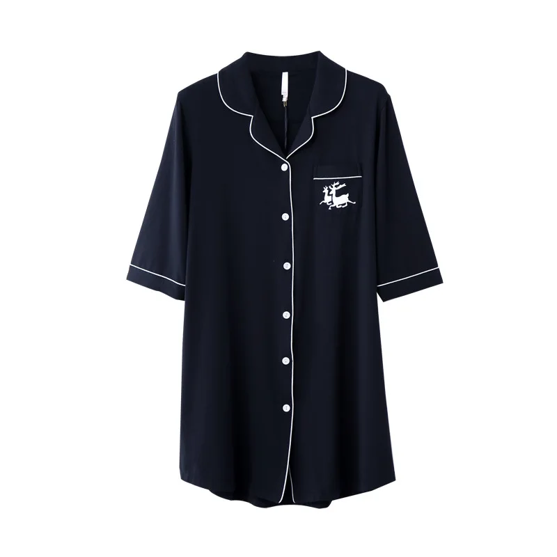 Женская хлопковая ночная рубашка одежда для сна размера плюс из хлопка с длинным