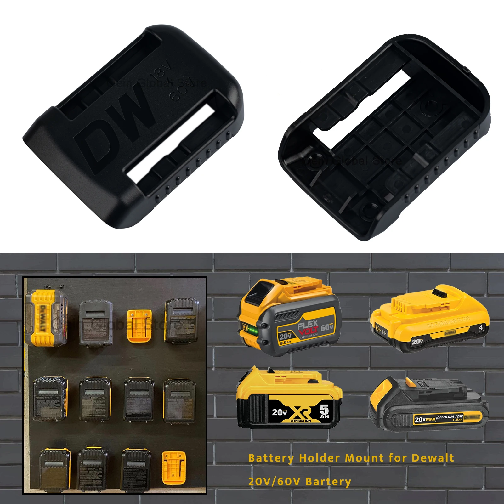 1/5/10 шт. держатель аккумулятора для Dewalt 18 в 20 настенный подходит DCB200 DCB203 DCB205