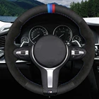 Чехол рулевого колеса автомобиля DIY натуральная кожа черная замша для BMW M4 M5 M6 F87 M2 F80 M3 F82 F12 F13 F85 X5 M F86 X6 M F33 F30