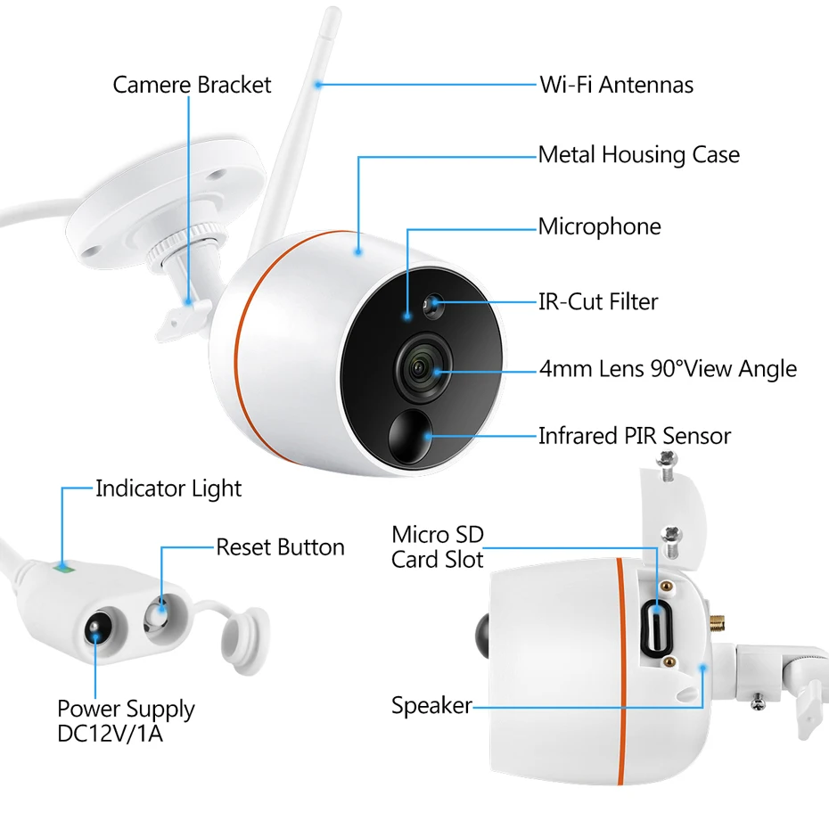 Wifi Camera Wireless NVR Surveillance-Kit Cctv-System Video-Security Outdoor SD Card Two Way Audio System 1080P 7" Touch Screen