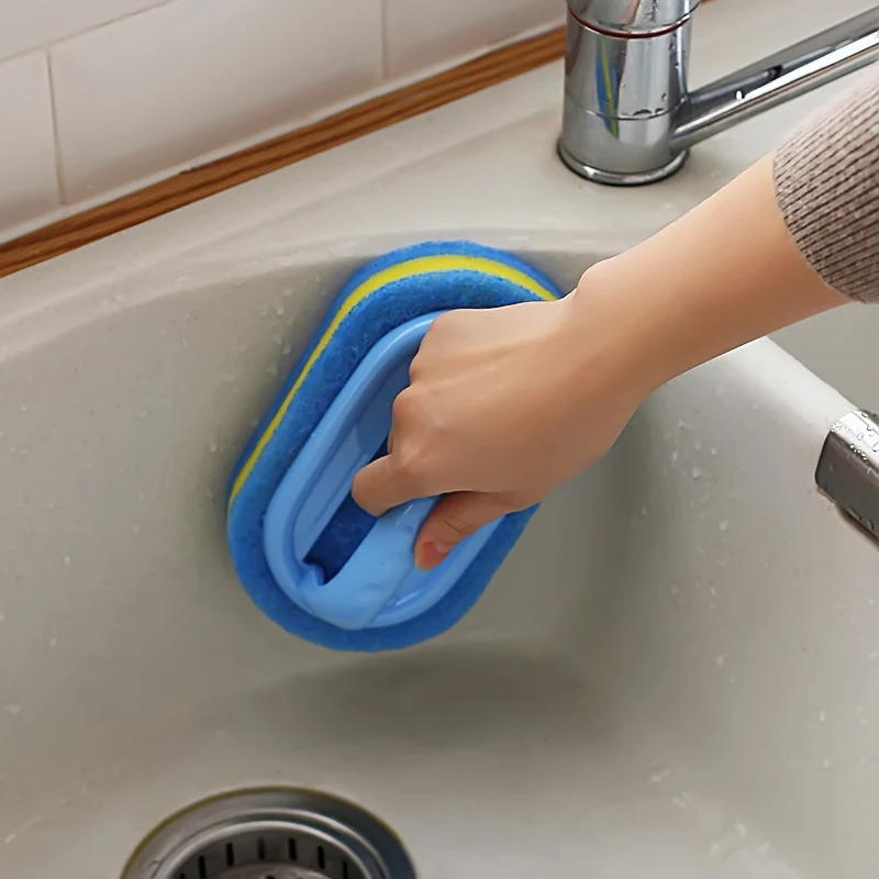 Kitchen Bathroom Toilet Cleaning magic sponge Glass Wall Bath Brush Handle Sponge Ceramic Window Slot Clean | Дом и сад