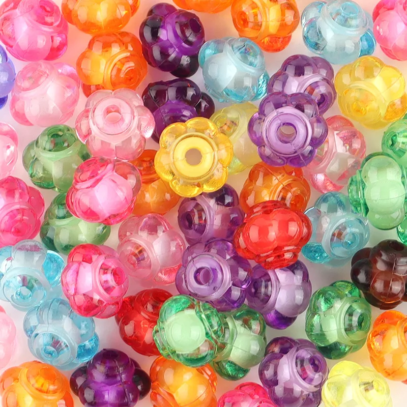 

50pcs/bag Acrylic Colorful Jewelry Making Beads In Beads Transparent Lantern Shape DIY Handmade Children Accessories