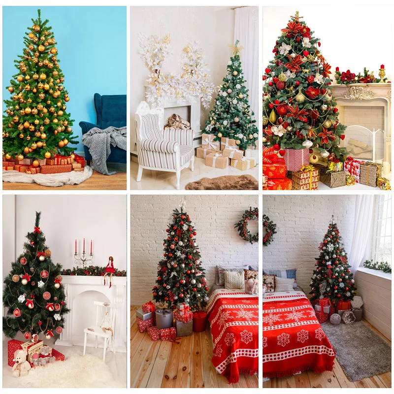 

Vinyl Custom Christmas Day Photography Backdrops Prop Christmas Tree Festival Theme Photo Studio Background 20109SSD-04