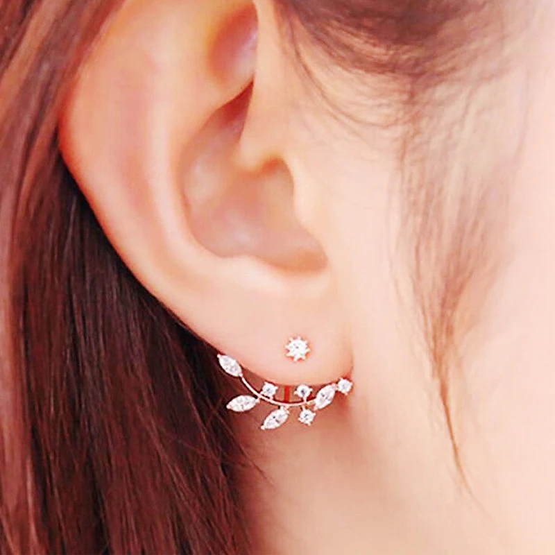 1 пара роскошных кристаллических сережек в форме веток листьев стразы свадебные