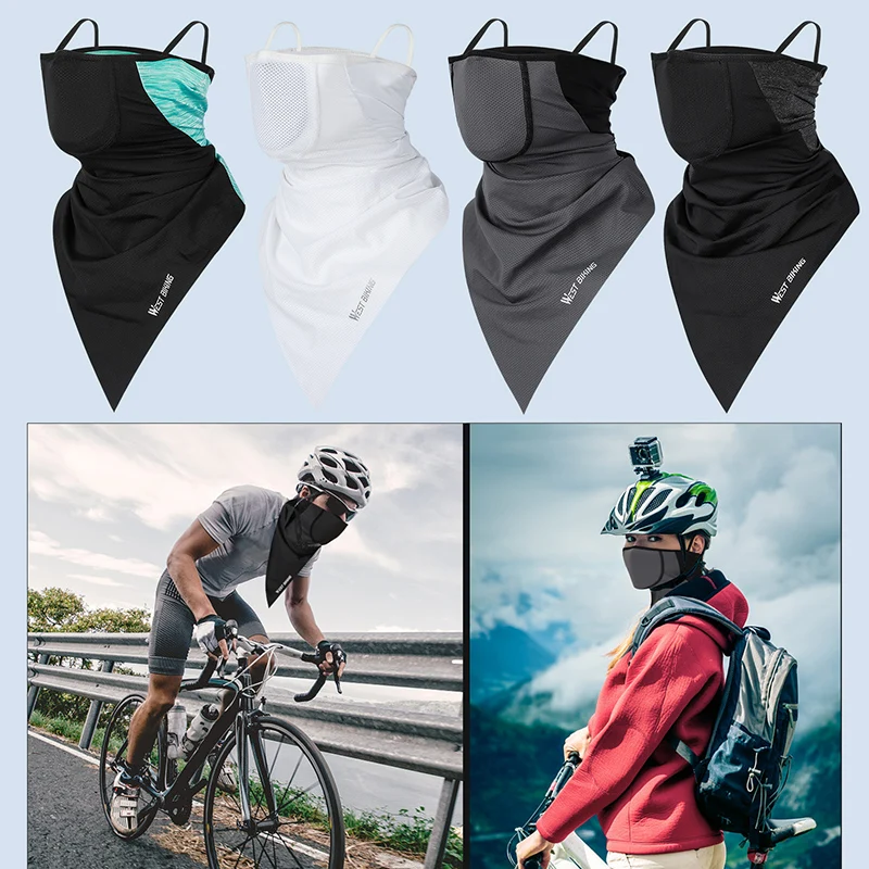 

WEST BIKING Cycling Headwear Summer Bandana Running Face Cover Sports Scarf With Activated Carbon Filter Protection Equipment