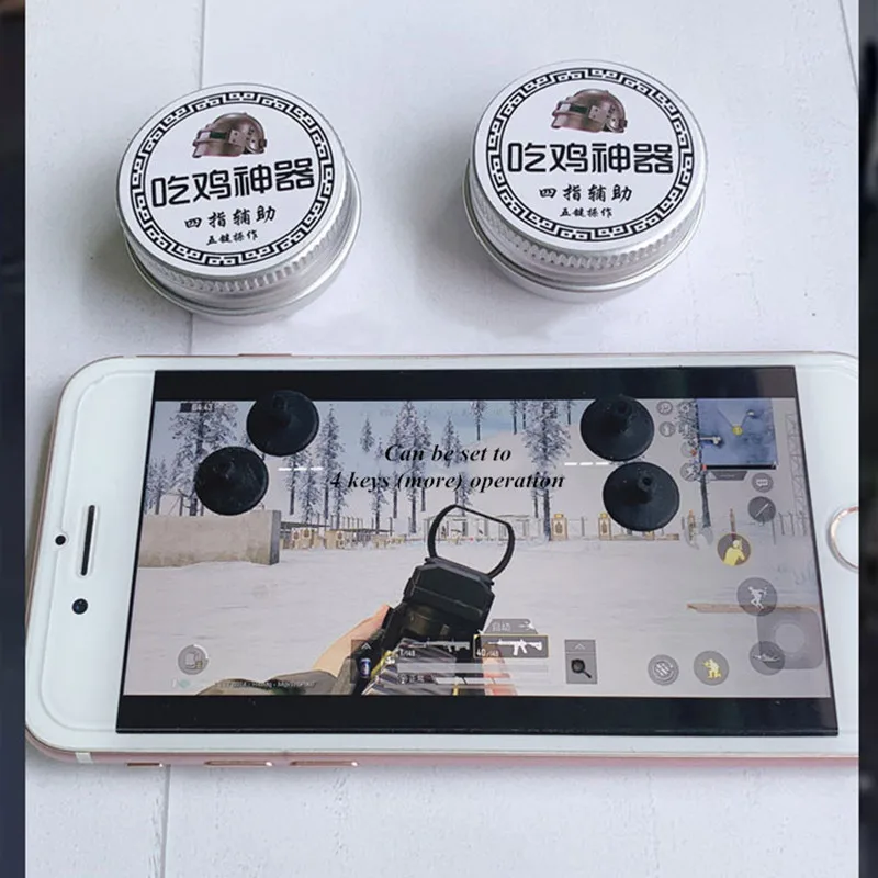 

Four Finger Suction Touch Shooting ABS Button Joystick for PUBG Gaming Controller Mobile Game Rocker for IOS Android Smart Phone