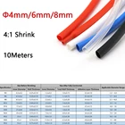 Термоусадочная трубка с двойными стенками 4:1, 10 метров, с клеем, герметичная и водонепроницаемая, 4 мм6 мм8 мм