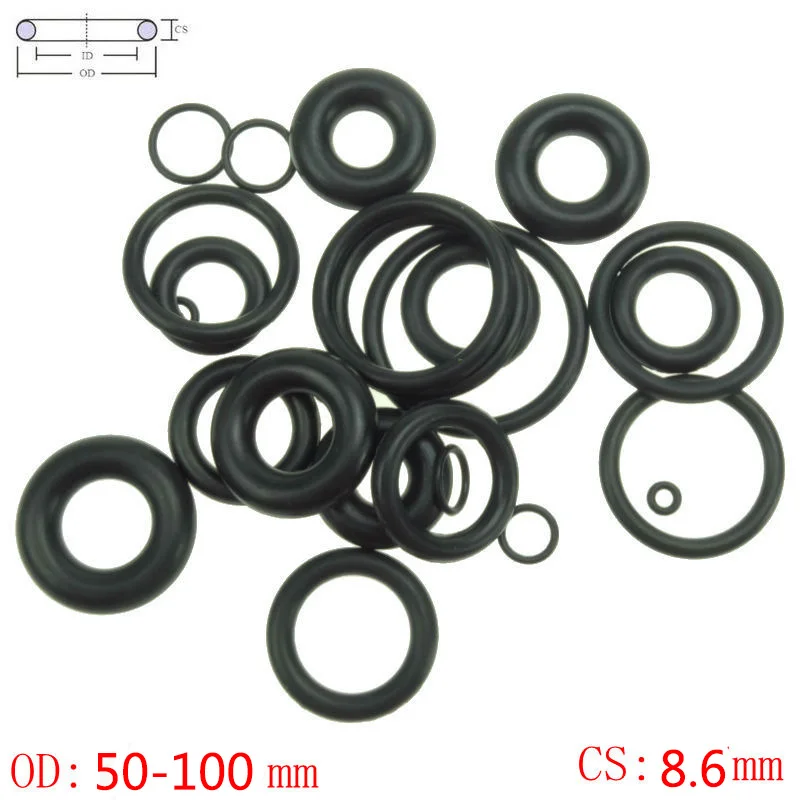 

2 шт. CS 8,6 мм OD50-100mm NBR резиновое кольцо для уплотнения масла