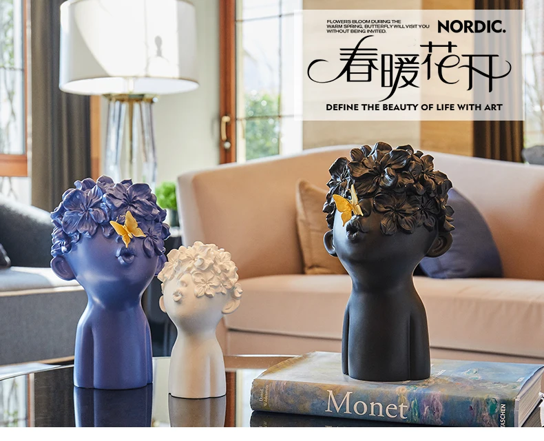 Скандинавские милые бабочки скульптура мальчика минималистические полимерные фигурки домашнего интерьера украшения ремесла кофе бар гостиная Ornamen
