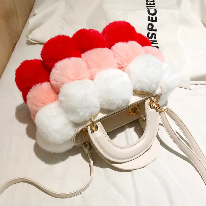 Зимняя новая модная роскошная женская сумка-тоут из искусственного меха