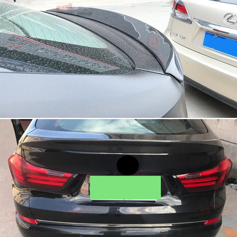 Спойлер для BMW 5 серии GT F07 2010-2017 года глянцевый черный из настоящего углеродного
