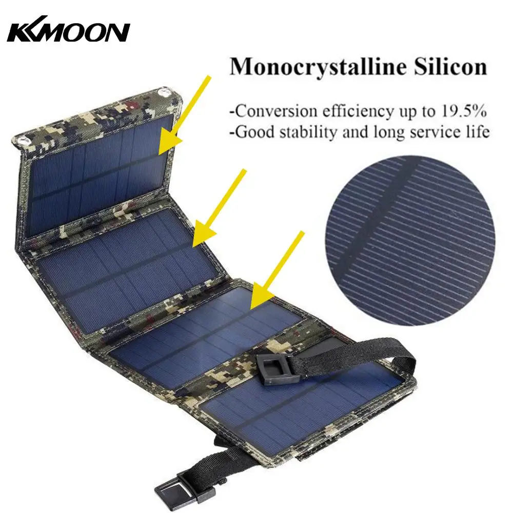 Двойное USB Солнечное зарядное устройство 20 Вт портативное солнечное зарядное устройство для телефонов iPhone Android смартфоны складные для кемпинга на открытом воздухе