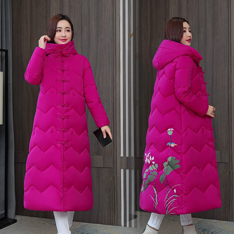 Куртка женская зимняя ветрозащитная красная с капюшоном 3XL | Женская одежда