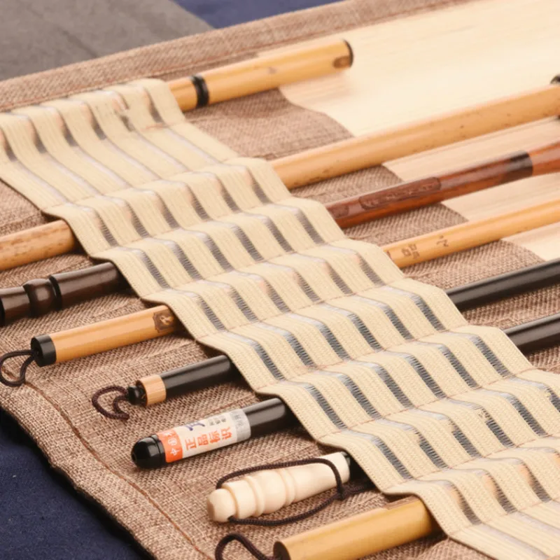 Китайская каллиграфия кисть прокатка занавеска Карандаш сумка держатель