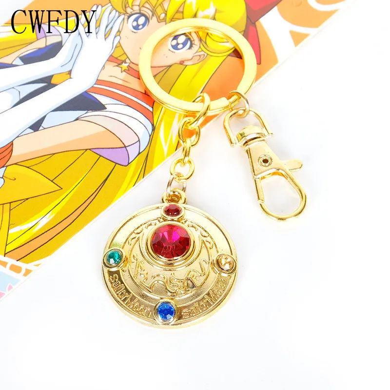 

Keychain Crystal Key Chains Cartoon Heart Moon Key Ring Women Backpack Pendant Fashion Jewelry llaveros For Girls