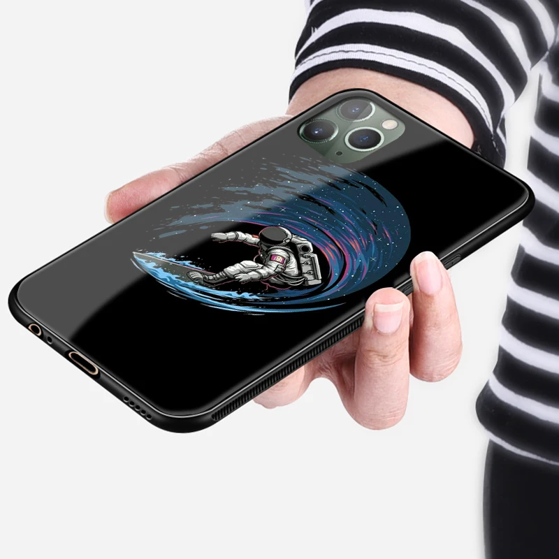 Космонавт космическая эстетика мягкий силиконовый стеклянный чехол для