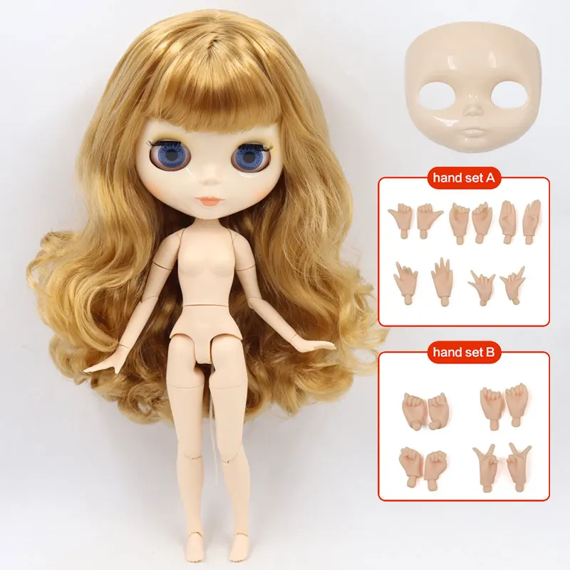 doll hand AB shell ICY Blyth кукла Обнаженная тела 30 см игрушки BJD белое блестящее лицо с дополнительными руками AB и Лицевая панель 1/6 DIY модные куклы подарок для девочки - Цвет: doll hand AB shell