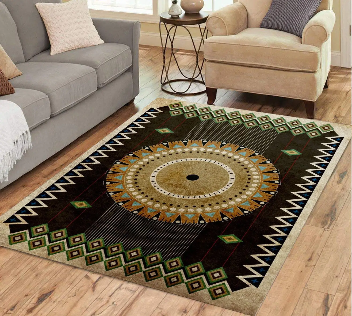 

Bohemian Mandala Sun Print Floor Mat Door Mat Anti-slip Mat Carpet Bedroom Home Decoration