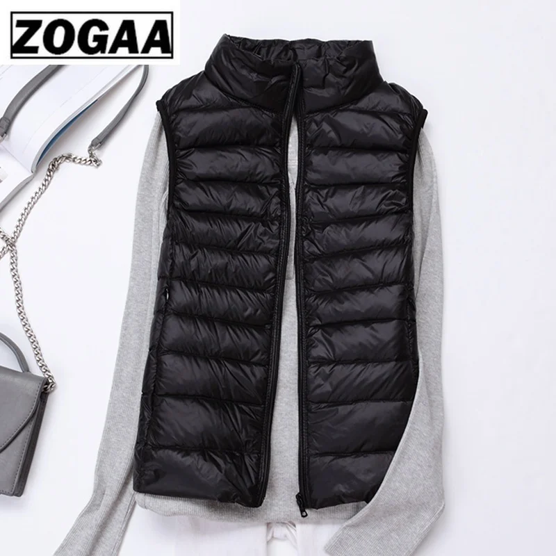

Zogaa Brand Woman Winter Vest Cotton Sleeveless Womens Jackets 12 Colors Ultralight Down Jacket Puffer Vest Outwear Warm Coat