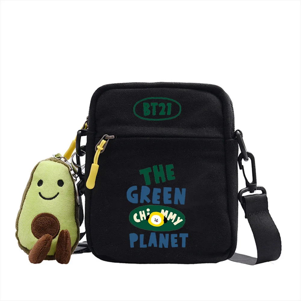

kpop Bangtan boys messenger bag The green plane series backpack small square bag student shoulder diagonal canvas waterproof bag