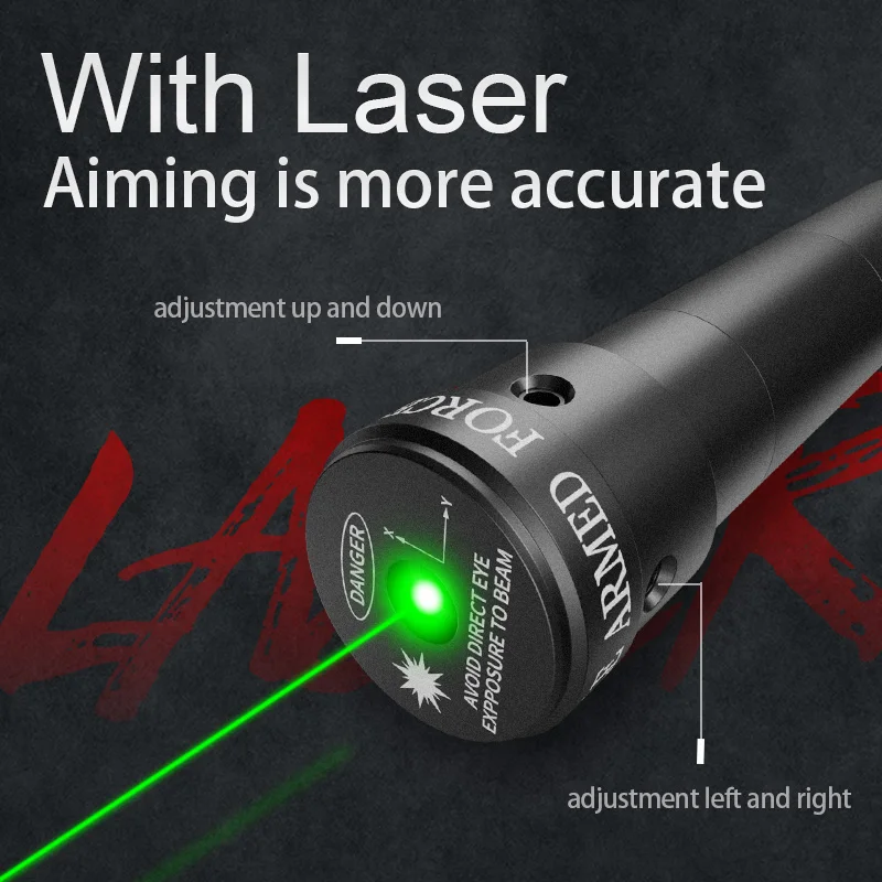 Fishing Straight Rod High Precision Telescopic Red Laser Rubber Band Outdoor Catapult Reel Hunting Fish Slingshot Green | Игрушки и