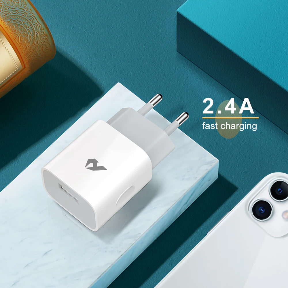 5В 2.4A USB зарядное устройство адаптер настенное быстрое ЕС вилка Мобильный телефон