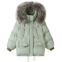 winter puffer bomber jacket big fur collar women parka feminina ukraine plus size hat basic jacket outerwear snow wear hood coat
