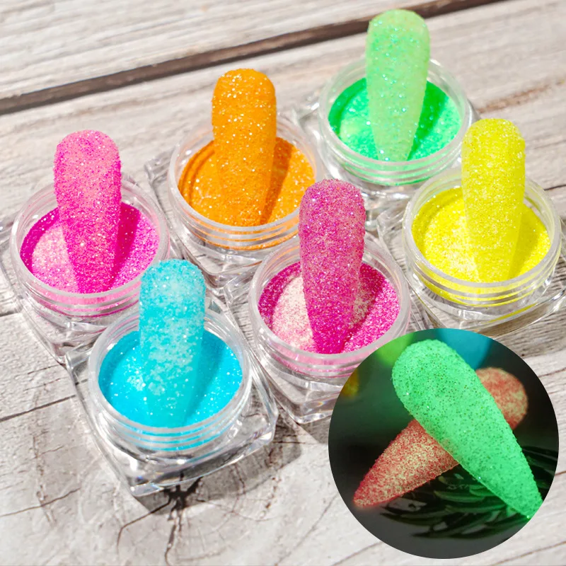 12 Colors Luminous Pigment Powder Glow DIY Nail Glitter Powders in The Dark Powder Night Fluorescent Pigment Nail Art Tips Decor