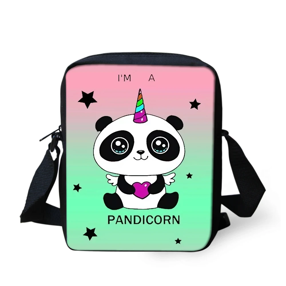 

HaoYun Women's Messenger Bags Panda Unicorn Pattern Girls Shoulder Bags Cartoon Anime Designer Teenagers Mini Flaps Puse Bags
