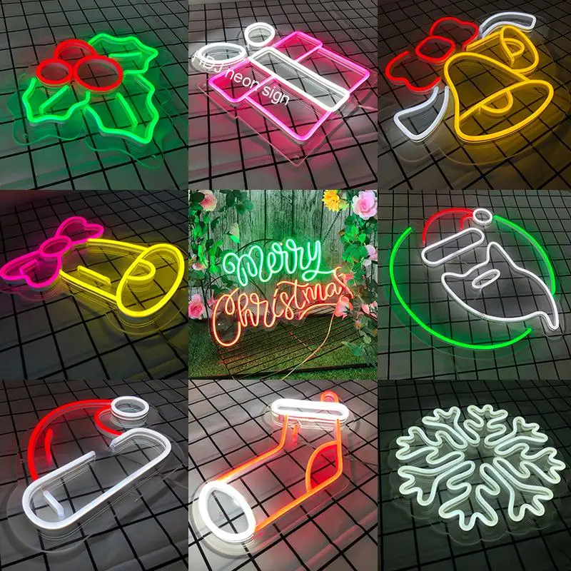 Neon Sign Light Custom Merry Christmas Festival Holiday Commercial Decoration Acrylic Wall Hanging Home Decor Ins Top | Освещение