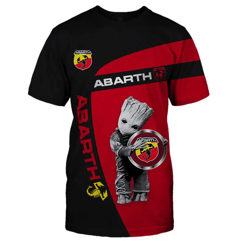 

XL ABARTH logo summer fashion new style 3D digital printing Harajuku breathable men's short-sleeved casual T-shirt top