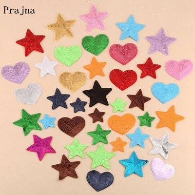 Prajna 10 шт./лот 41 дизайн блесток патчи сердце звезды железа на одежду аппликация