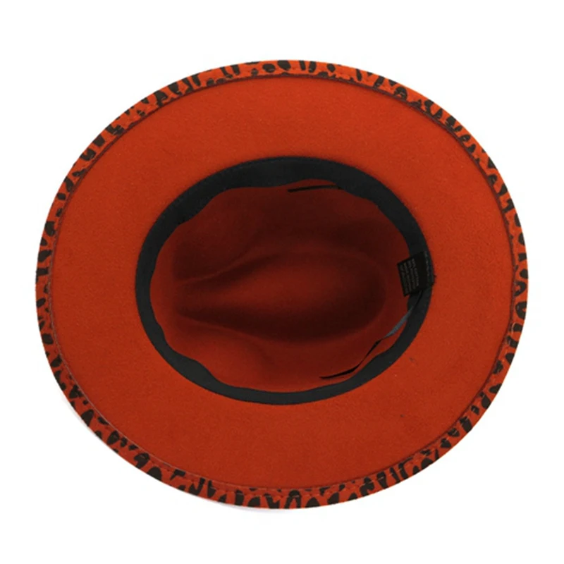 WZCX с леопардовым принтом шляпа широкими полями для девочек в стиле джаз