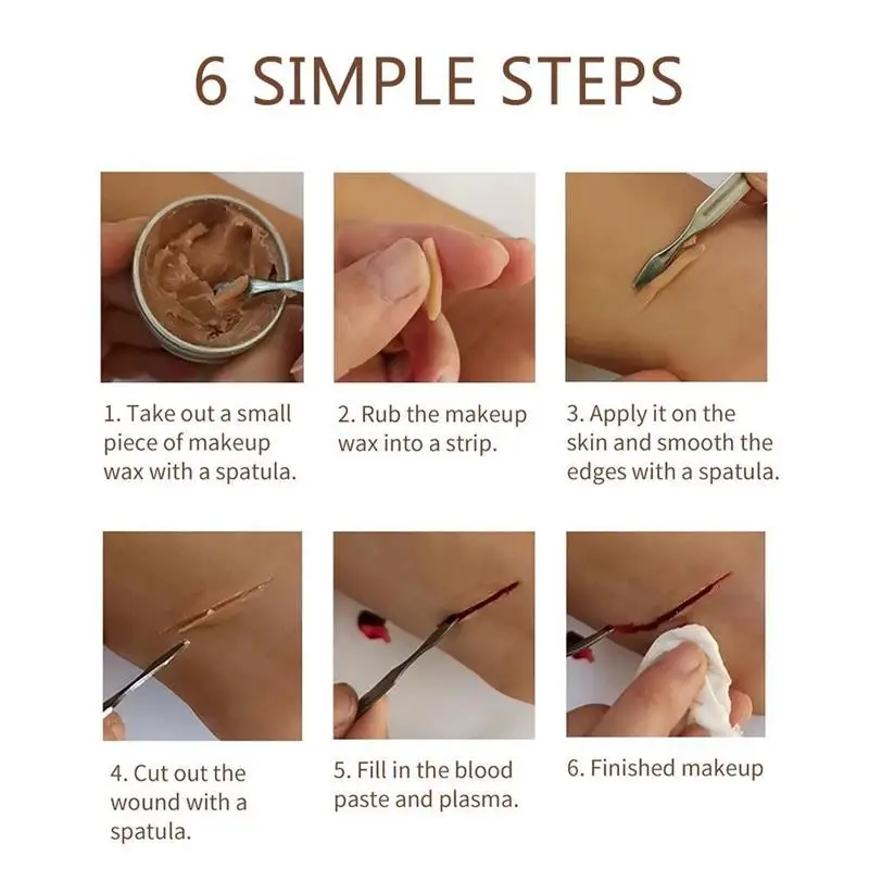 Воск для макияжа шрамы Хэллоуин Грим лица моделирование набор мыла бровей