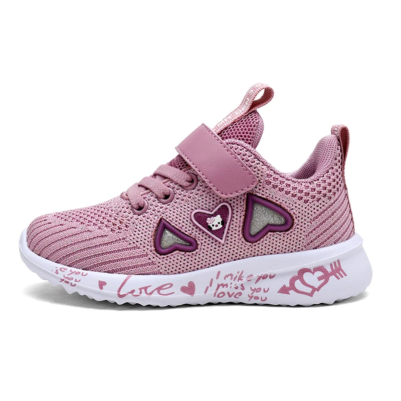 

2021 Girls Casual Shoes Light Mesh Sneakers Kids Summer Children Fashion Tenis Cute Sport Cartoon Female Running Sock Footwear