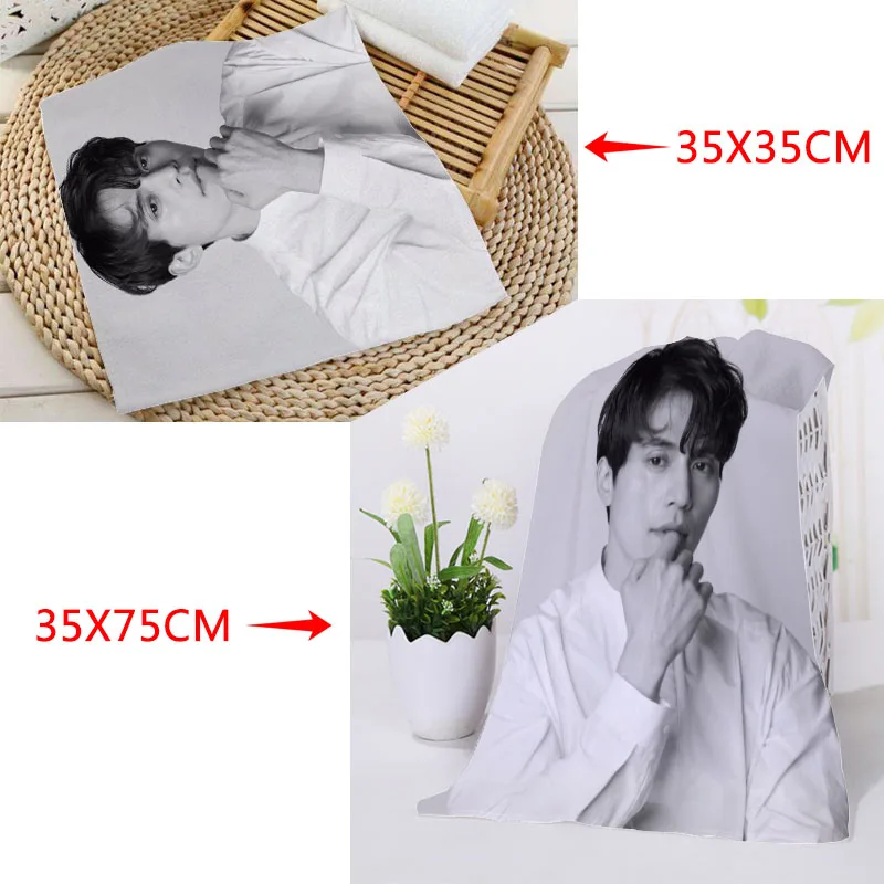 

Горячее изготовление на заказ, полотенце Lee Dong Wook s, квадратное женское полотенце, размер s, 35x35 см, 35x75 см, Хлопковое полотенце для лица, ткань с...