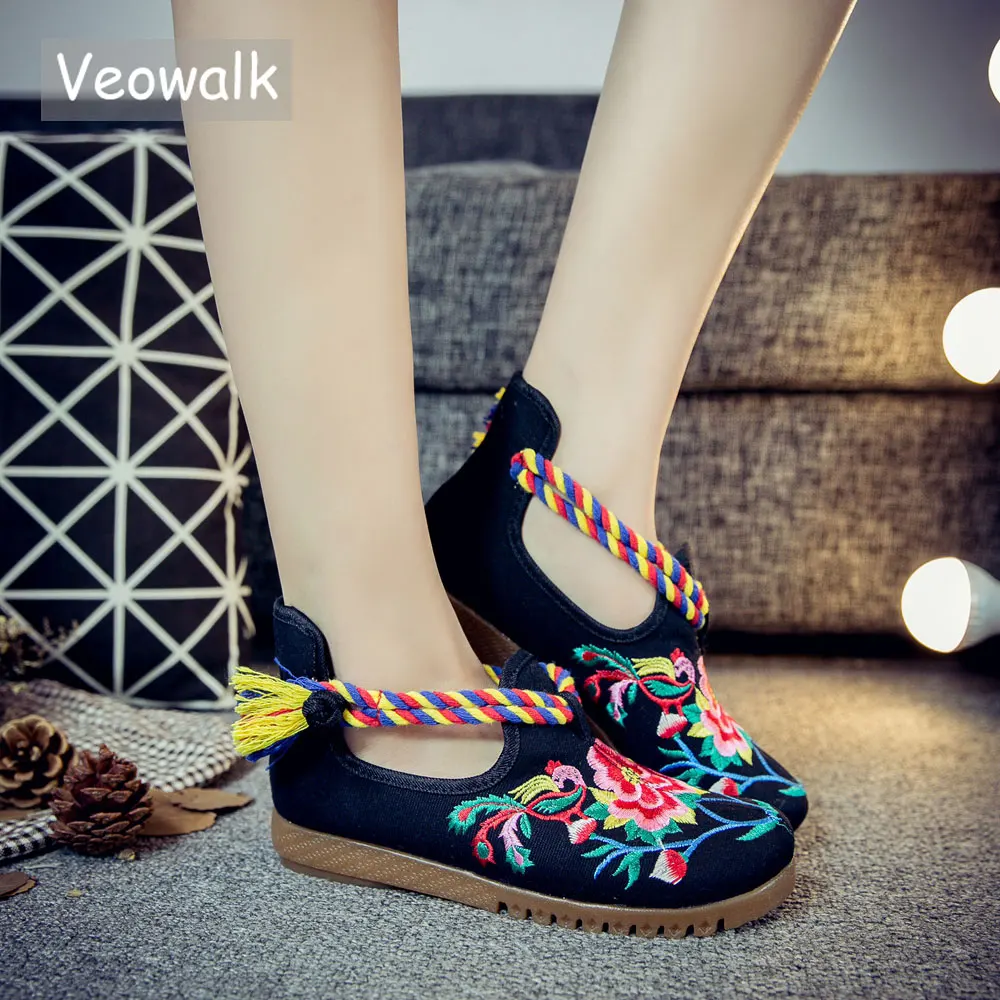 Veowalk/женская Повседневная парусиновая обувь на плоской подошве средней высоты с