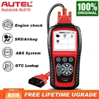 Автомобильный сканер Autel Autolink AL619, многоязычный автомобильный диагностический инструмент для двигателя, ABS,SRS, подушки безопасности