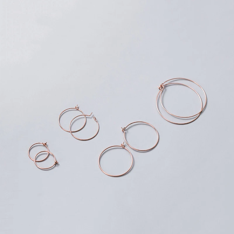 Классические серьги-кольца MEETSOFT из серебра 925 пробы 15-35 мм