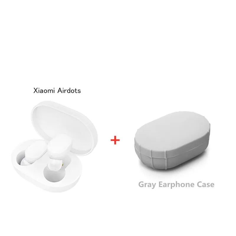 add gray case Оригинальные наушники Xiaomi TWS AirDots Bluetooth 5,0, молодежная версия, стерео Беспроводная гарнитура с микрофоном, наушники-вкладыши, зарядная коробка - Цвет: add gray case
