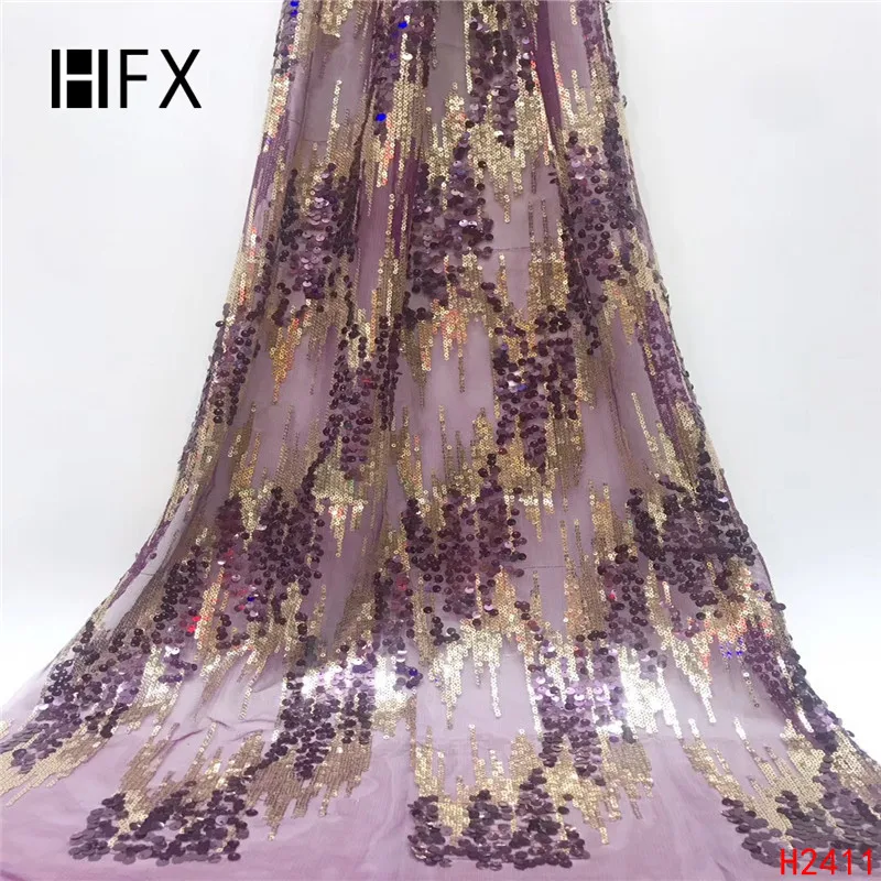 HFX 2019 Нигерия новейший дизайн блесток кружевная ткань Высокое качество