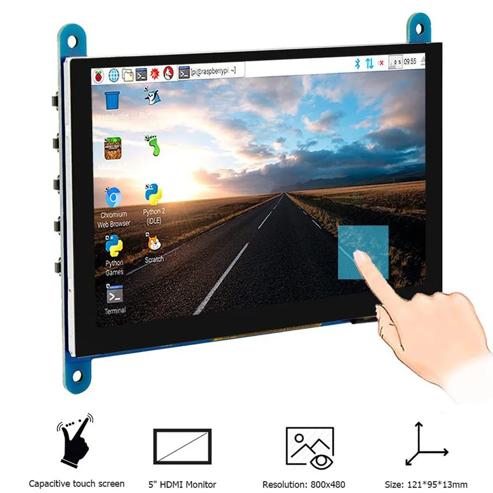 

5 Inch Raspberry Pi Touch Screen 800*480 Capacitive LCD HDMI-compatible Display Module For Raspberry Pi 4 Model B 4B 3B 3B+