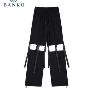 2022 New E-girl Long Pants Women Fashion Punk Style Y2k Harajuku Straight Casual Loose Wide Leg Trou