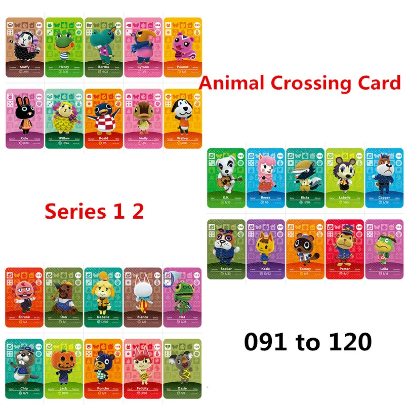 091 120 наклейки на скрещивание животных Amiibo Amibo Card Nfc Ntag215 ДЛЯ NS игр новые горизонты